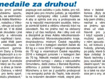 Adéla Martínková ve zpravodaji městského obvodu Vítkovice!!